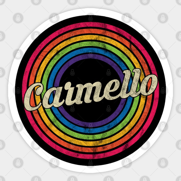 Carmello - Retro Rainbow Faded-Style Sticker by MaydenArt